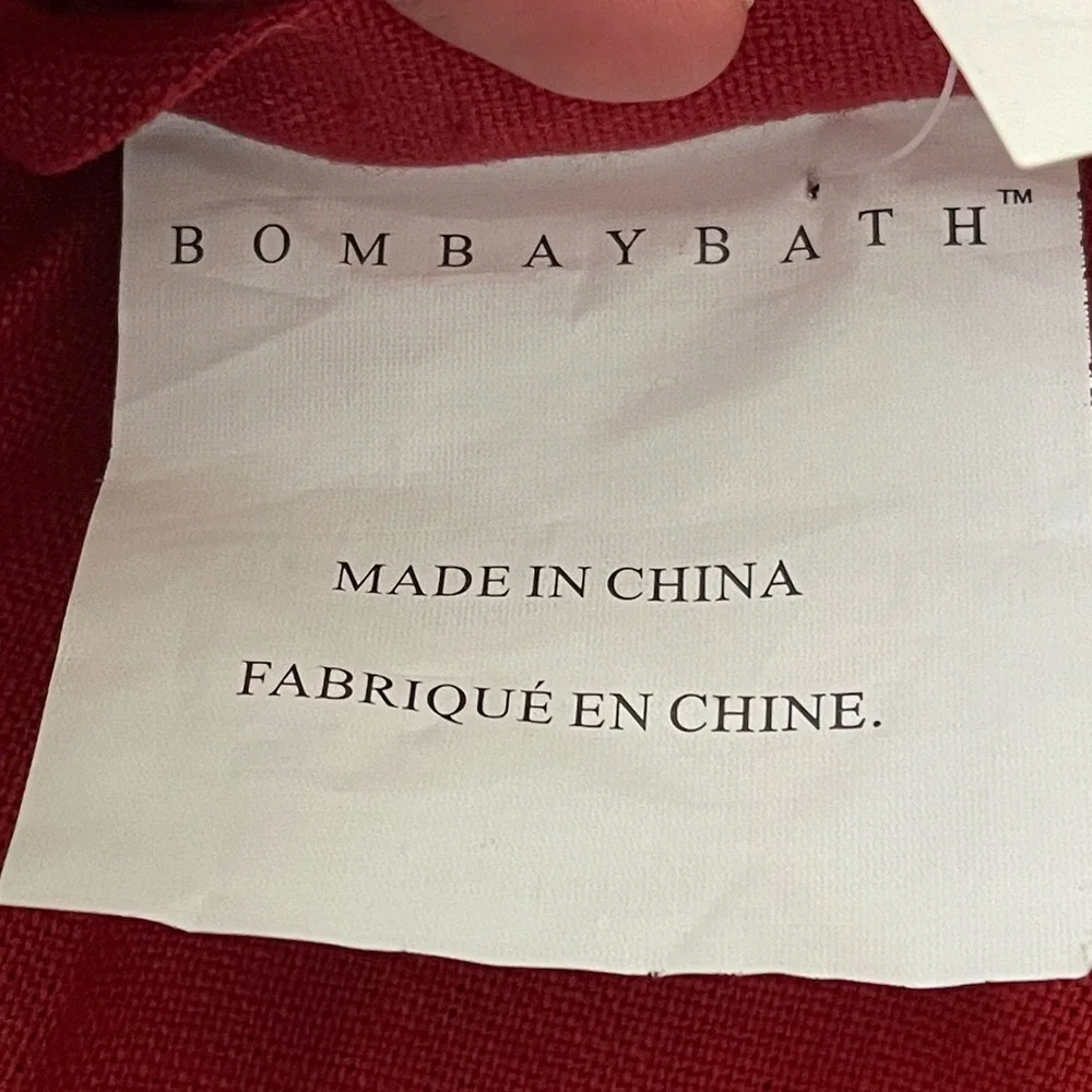 Bombay Bath‎ 100% Linen Shower Curtain Panel Red Grommets VTG